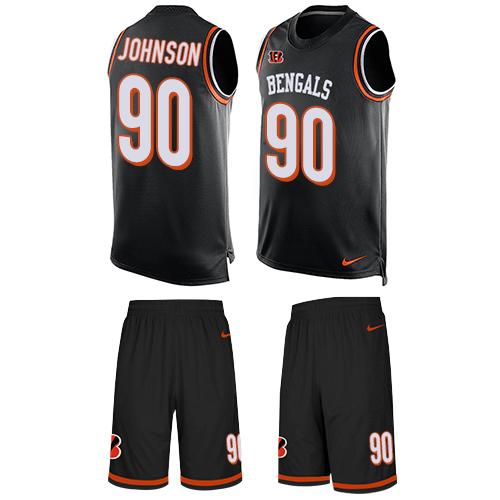 Nike Bengals #90 Michael Johnson Black Team Color Men's Stitched NFL Limited Tank Top Suit Jersey